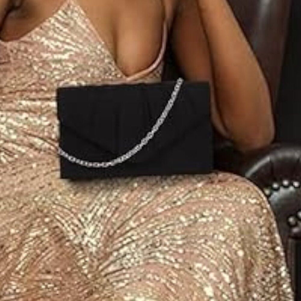 Classic Black Envelope Clutch